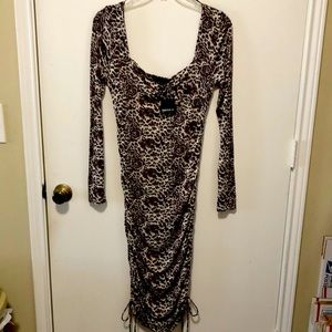 Forever 21 Dress Leopard Print Long Sleeves SZ M New!